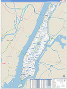 New York Wall Map Basic Style